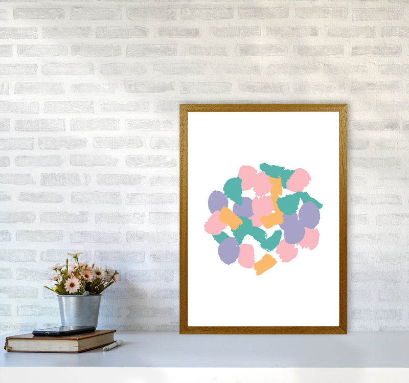 Pink Abstract Paint Splodge Modern Print A2 Print Only