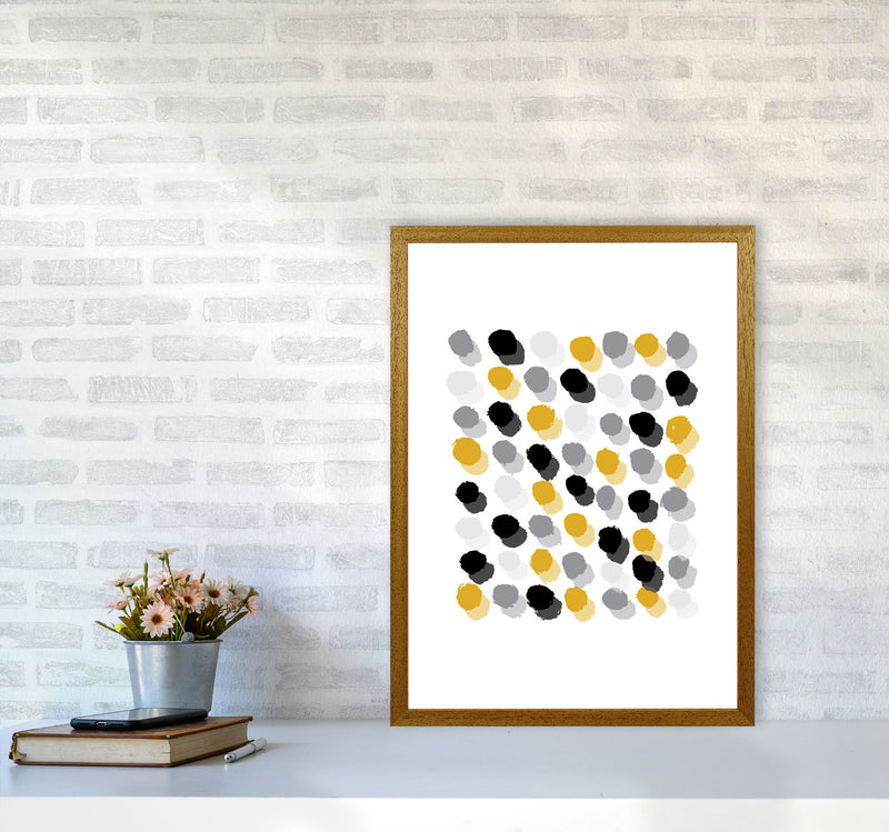 Mustard Polka Dots Abstract Modern Print A2 Print Only
