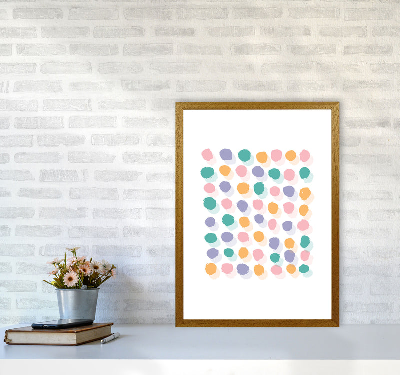 Pink Polka Dots Abstract Modern Print A2 Print Only