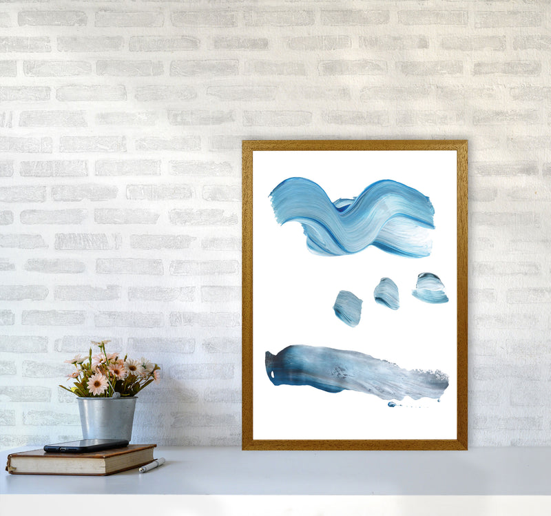 Light Blue Abstract Paint Strokes Modern Print A2 Print Only