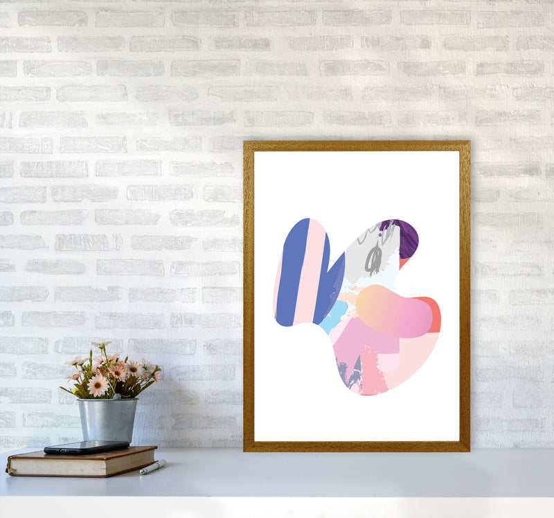 Pink Abstract Butterfly Shape Modern Print A2 Print Only