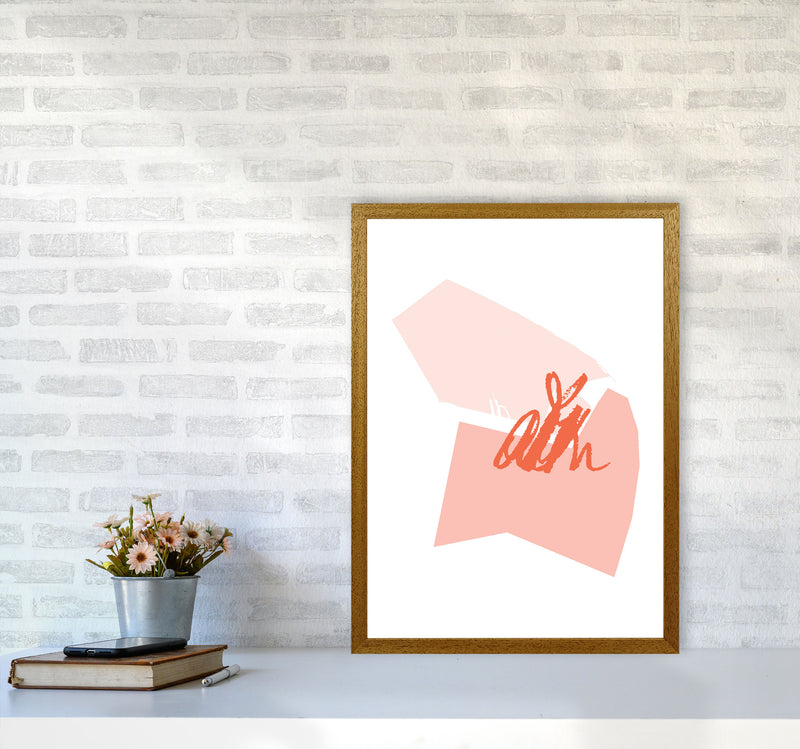 Pink And Coral Abstract Shapes Modern Print A2 Print Only
