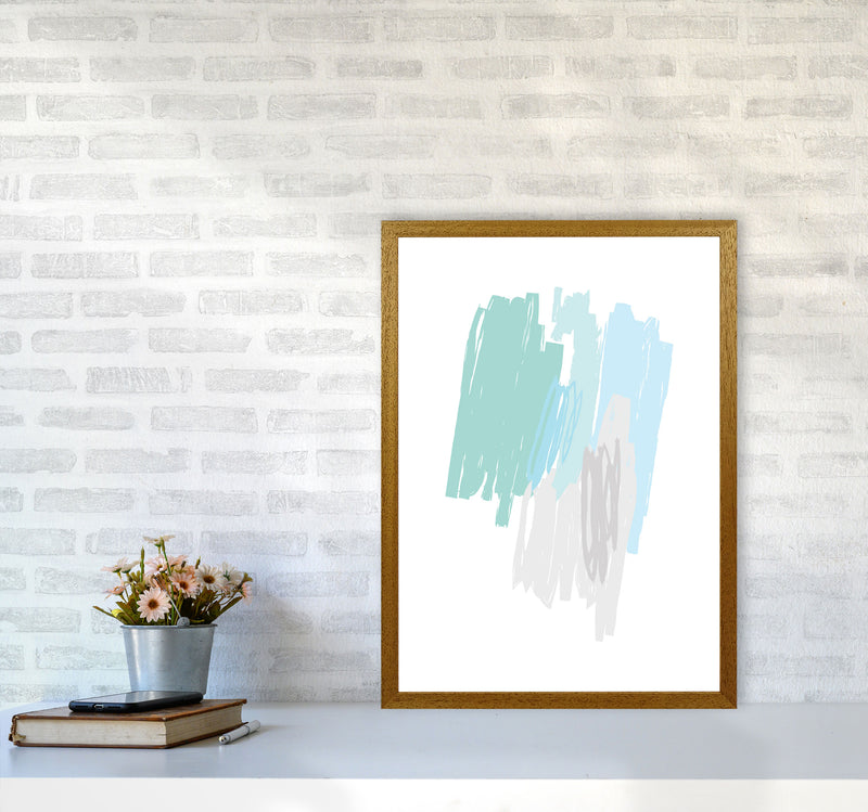 Mint Scribbles Abstract Drawings Modern Print A2 Print Only