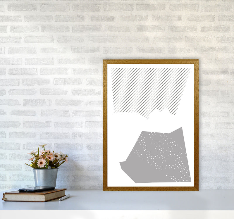 Grey Top And Bottom Abstract Modern Print A2 Print Only