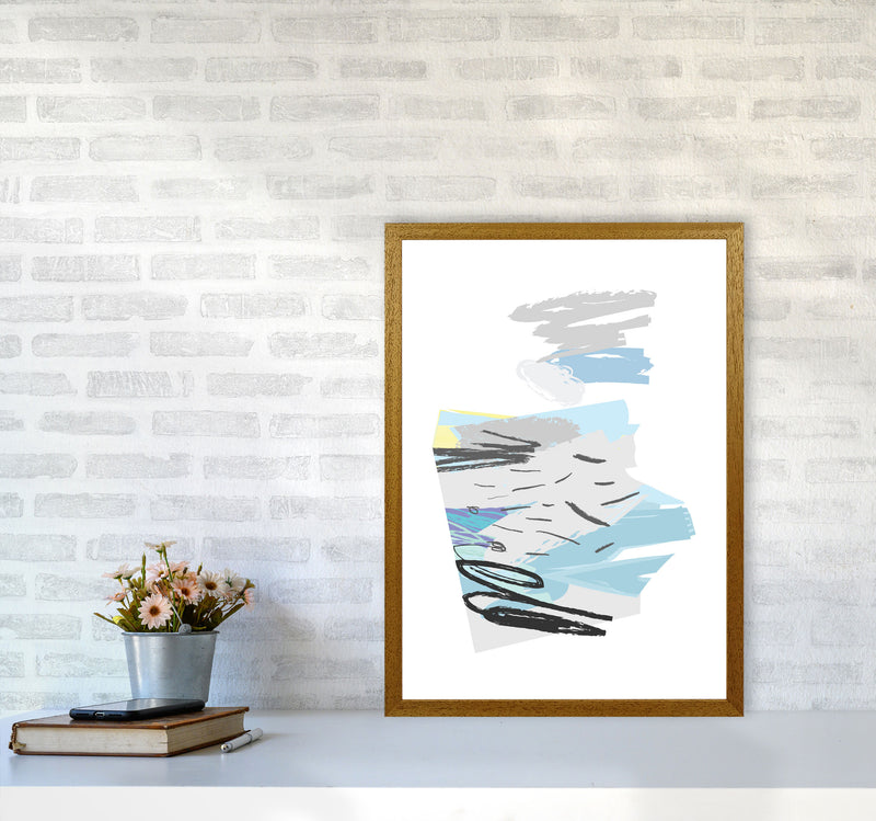 Blue And Grey Abstract Drawings Modern Print A2 Print Only