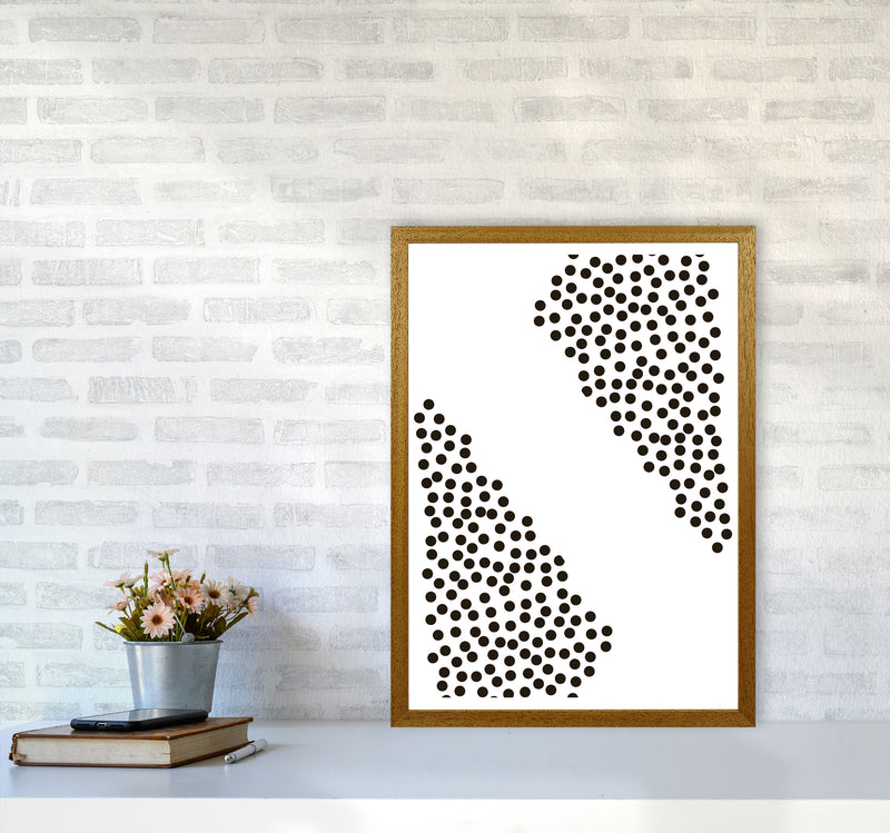 Black Corner Polka Dots Abstract Modern Print A2 Print Only