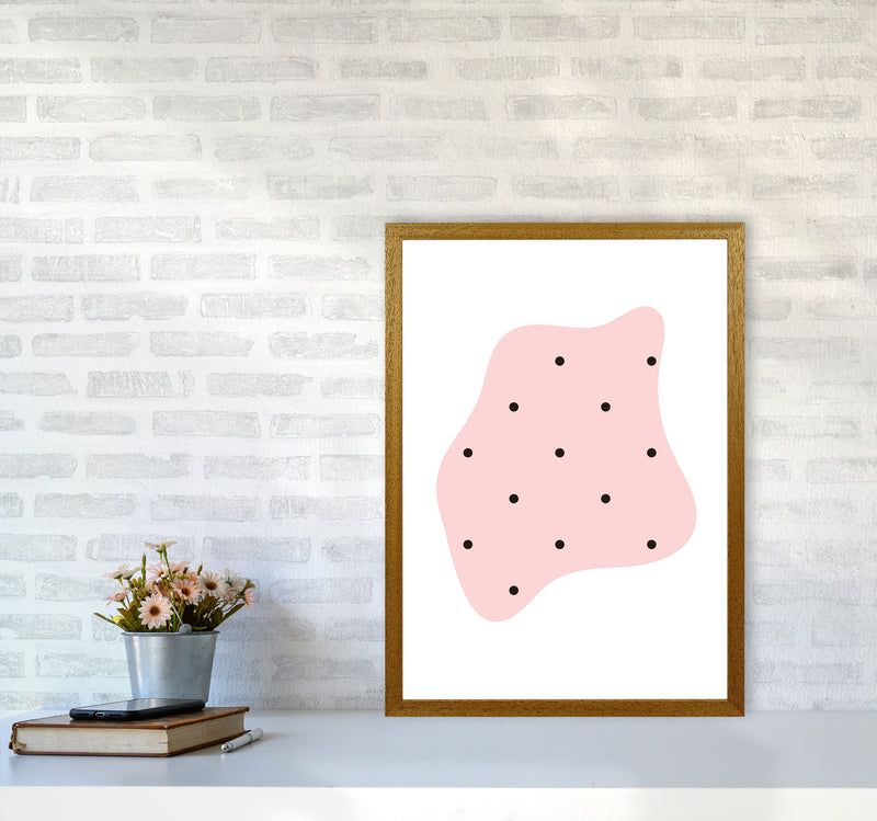 Abstract Pink Shape With Polka Dots Modern Print A2 Print Only