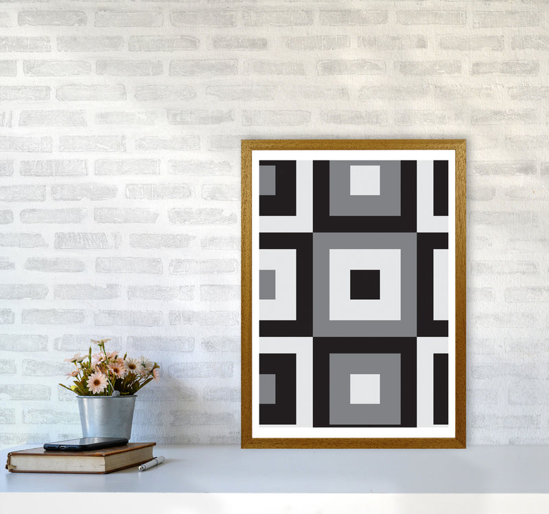 Grey Abstract Patterns 1 Modern Print A2 Print Only