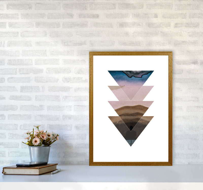Pastel And Sand Abstract Triangles Modern Print A2 Print Only
