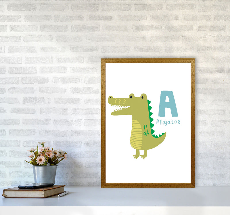 Alphabet Animals, A Is For Alligator Framed Nursey Wall Art Print A2 Print Only