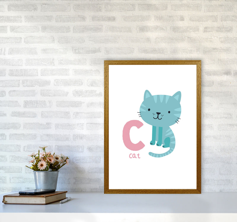 Alphabet Animals, C Is For Cat Framed Nursey Wall Art Print A2 Print Only