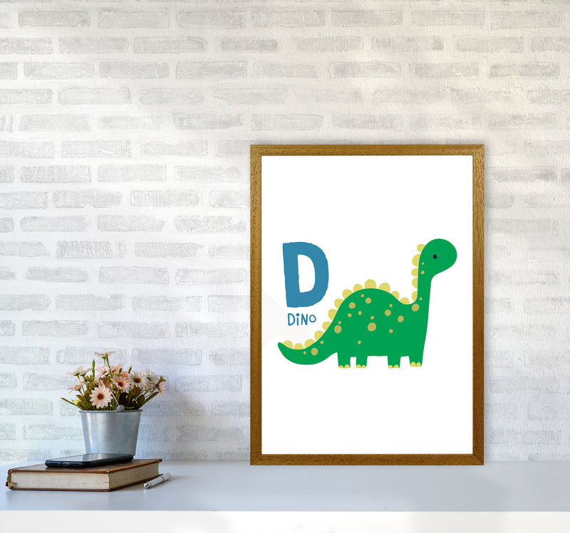 Alphabet Animals, D Is For Dino Framed Nursey Wall Art Print A2 Print Only