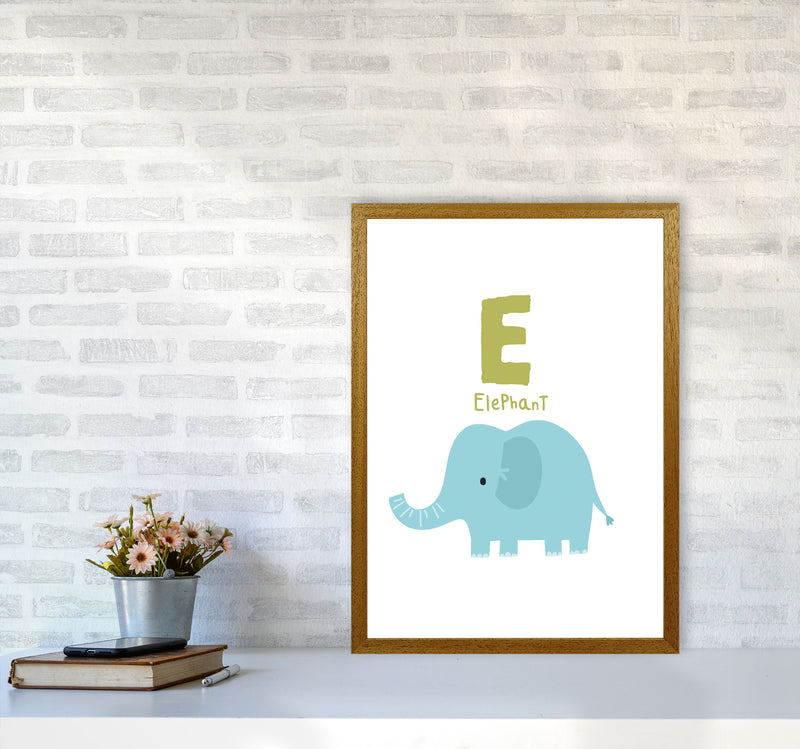 Alphabet Animals, E Is For Elephant Framed Nursey Wall Art Print A2 Print Only