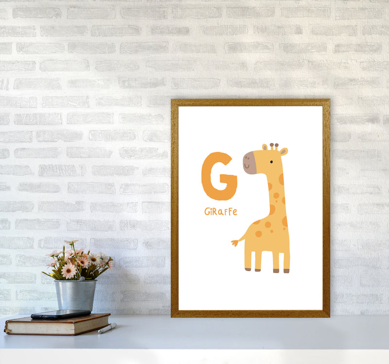 Alphabet Animals, G Is For Giraffe Framed Nursey Wall Art Print A2 Print Only