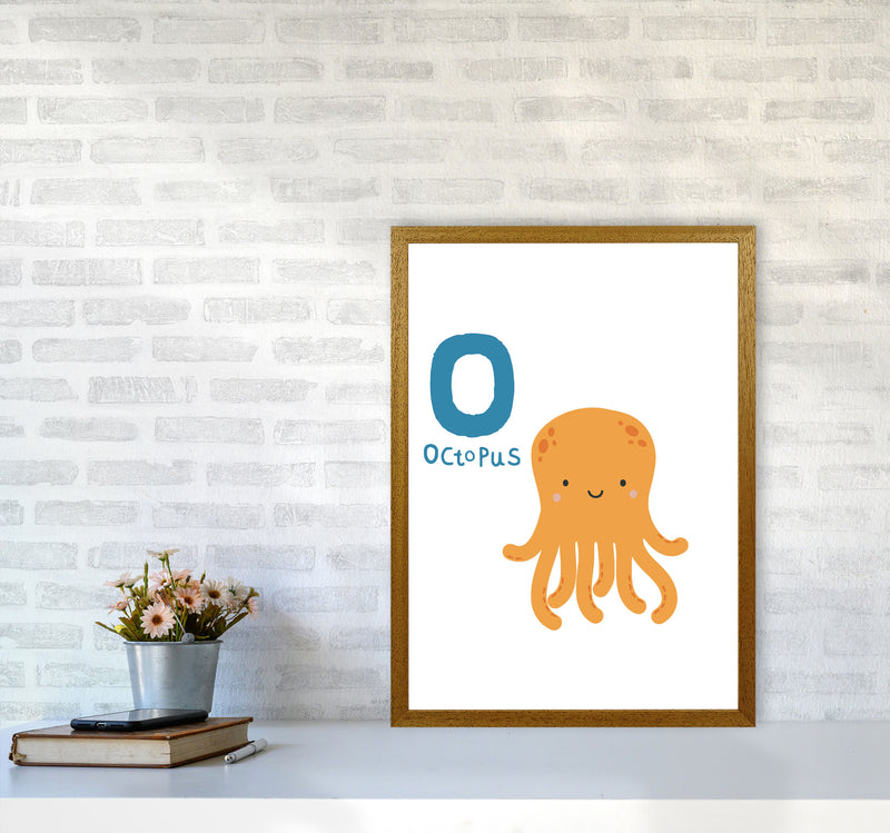 Alphabet Animals, O Is For Octopus Framed Nursey Wall Art Print A2 Print Only