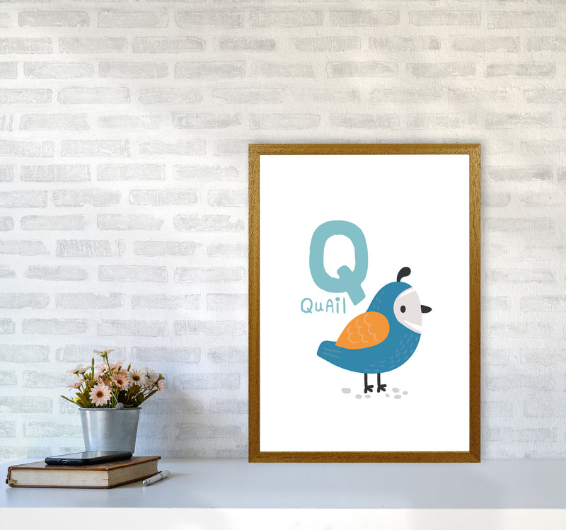 Alphabet Animals, Q Is For Quail Framed Nursey Wall Art Print A2 Print Only