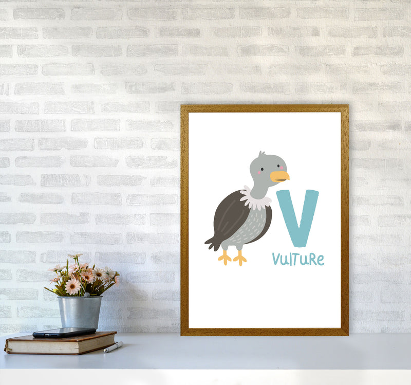 Alphabet Animals, V Is For Vulture Framed Nursey Wall Art Print A2 Print Only