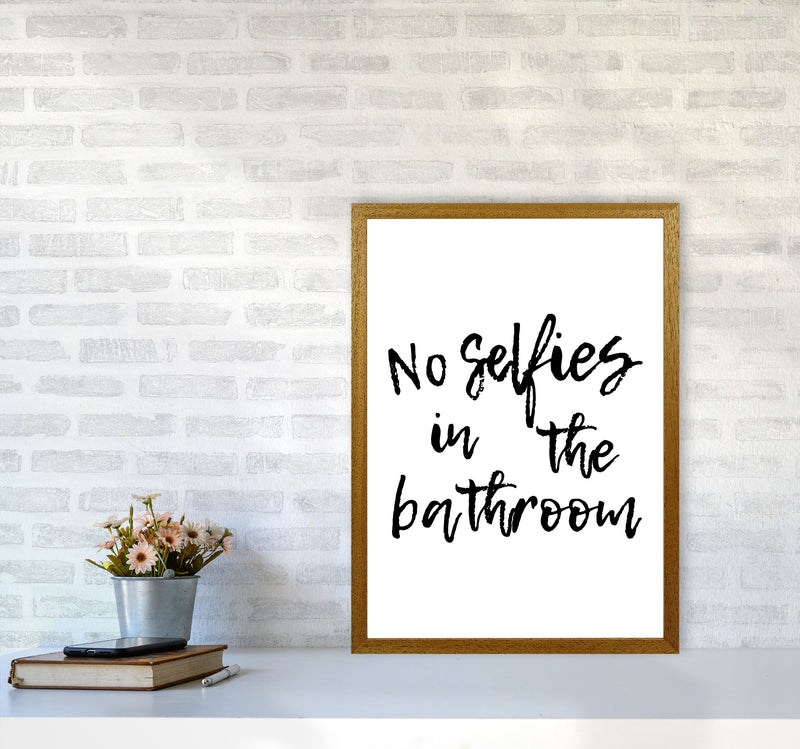 No Selfies, Bathroom Modern Print, Framed Bathroom Wall Art A2 Print Only