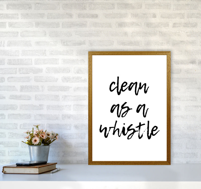 Clean As A Whistle, Bathroom Modern Print, Framed Bathroom Wall Art A2 Print Only