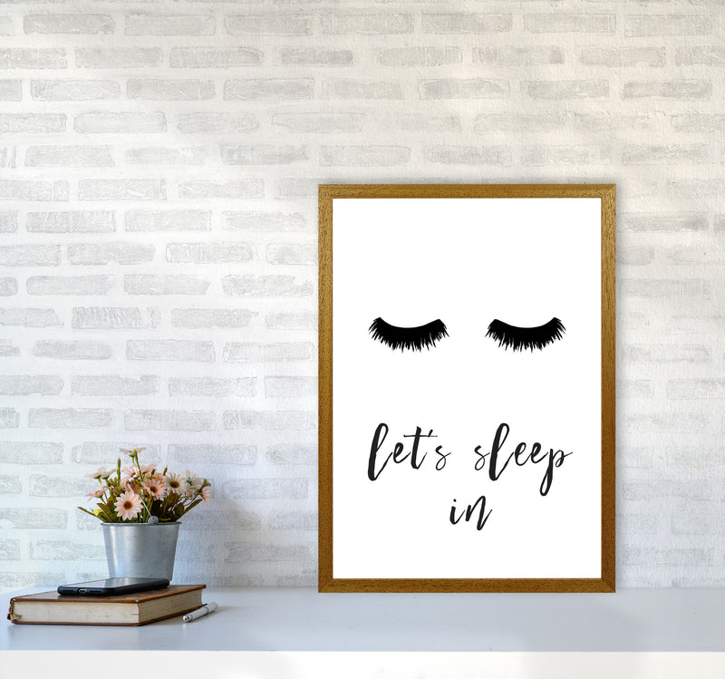 Lets Sleep In Lashes Framed Typography Wall Art Print A2 Print Only