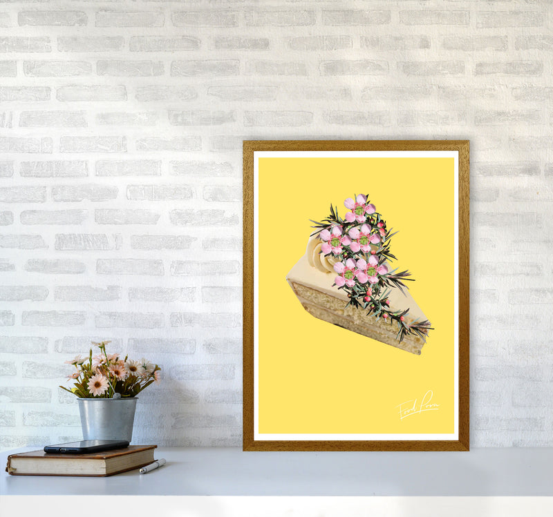 Yellow Cake Food Print, Framed Kitchen Wall Art A2 Print Only