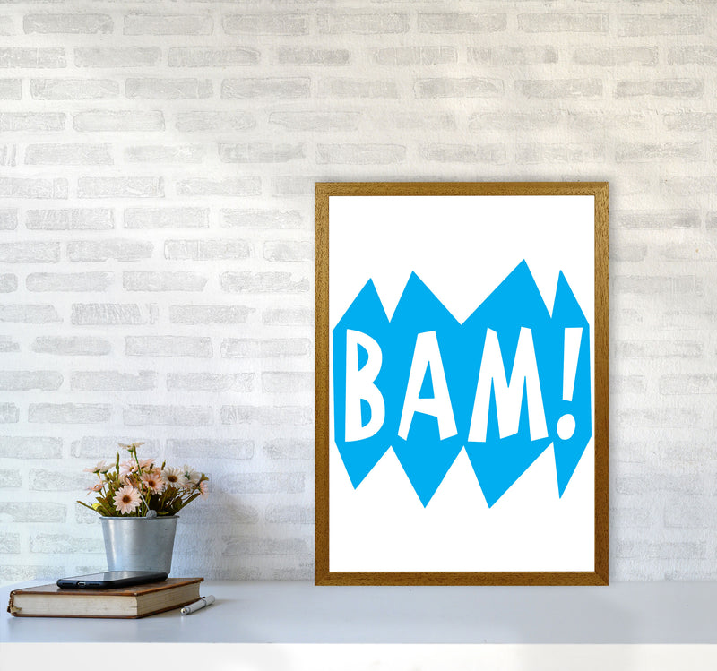 BAM! Blue Framed Nursey Wall Art Print A2 Print Only
