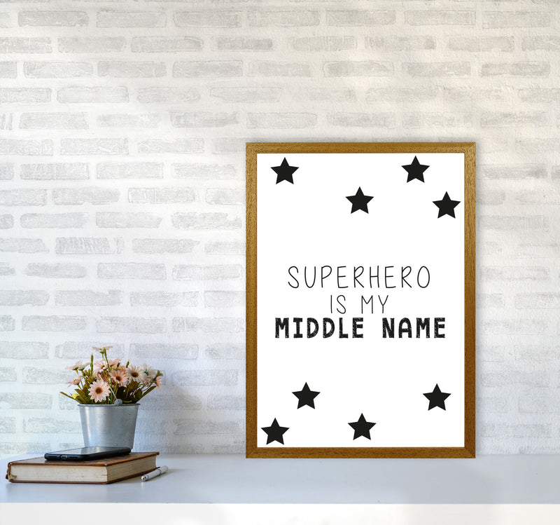 Superhero Is My Middle Name Framed Nursey Wall Art Print A2 Print Only