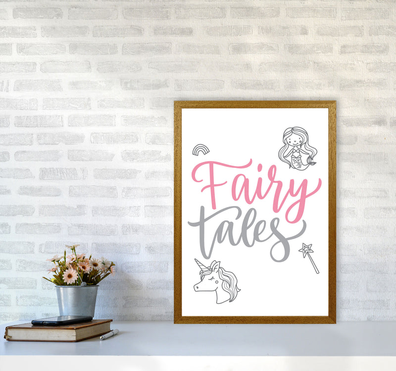Fairy Tales Pink And Grey Framed Nursey Wall Art Print A2 Print Only
