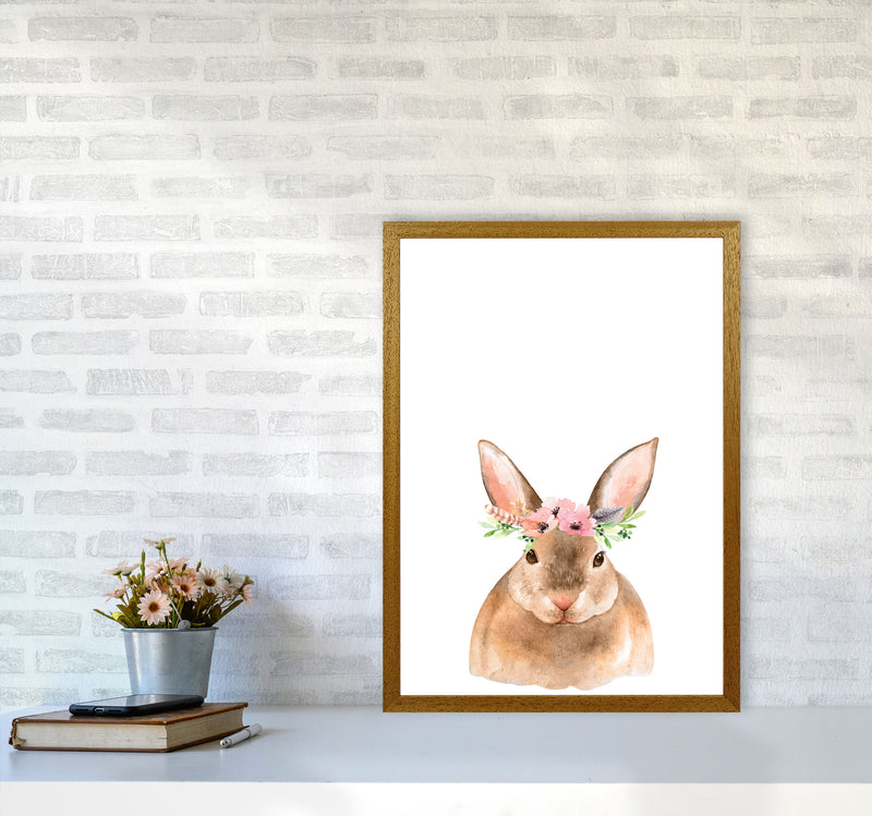 Forest Friends, Floral Cute Bunny Modern Print Animal Art Print A2 Print Only