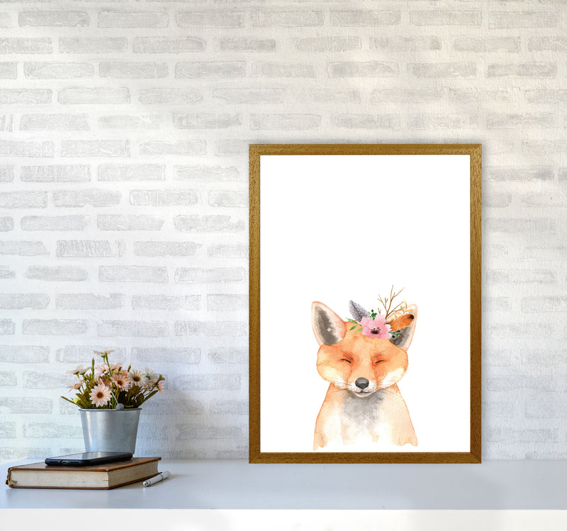 Forest Friends, Floral Cute Fox Modern Print Animal Art Print A2 Print Only