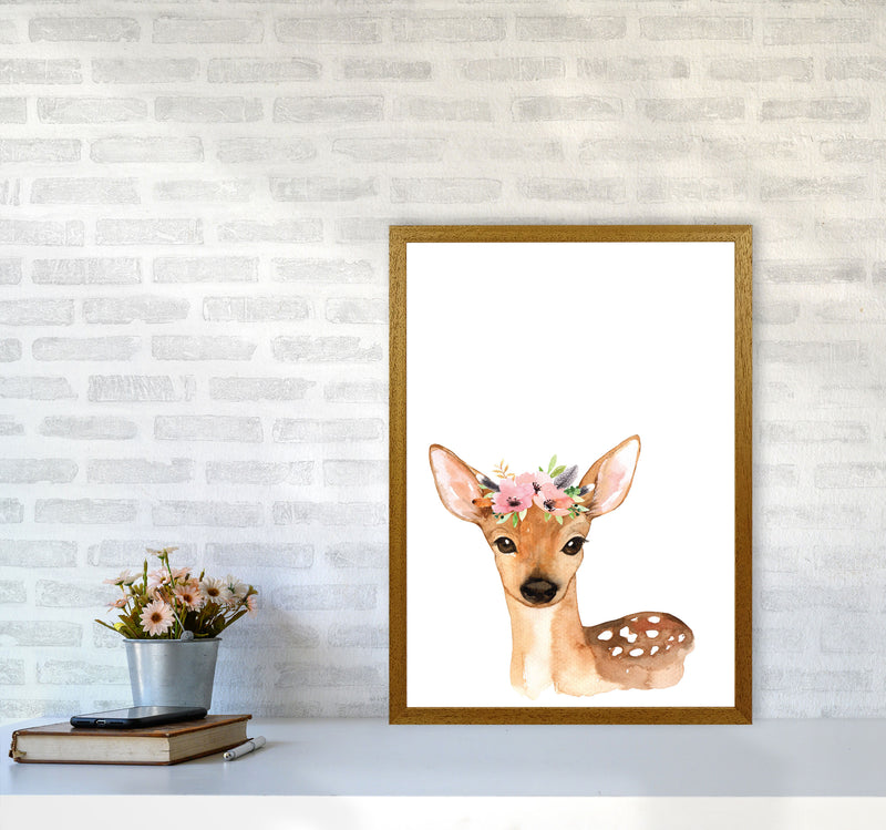 Forest Friends, Floral Cute Deer Modern Print Animal Art Print A2 Print Only