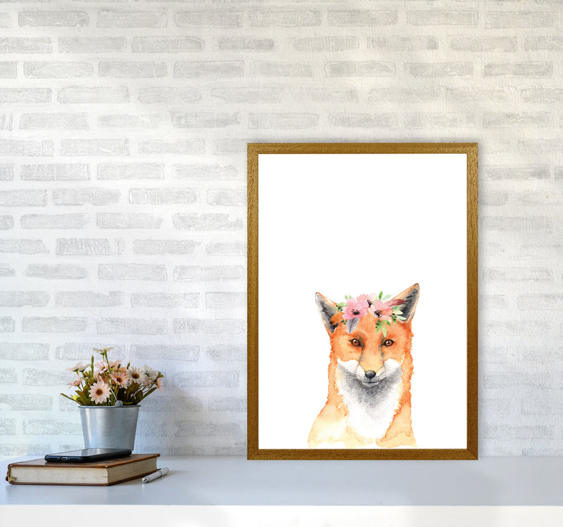Forest Friends, Floral Fox Modern Print Animal Art Print A2 Print Only