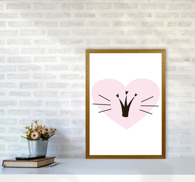 Crown With Pink Heart Framed Nursey Wall Art Print A2 Print Only