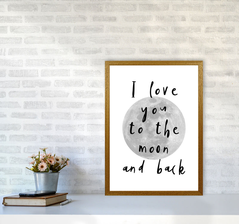 I Love You To The Moon And Back Black Framed Typography Wall Art Print A2 Print Only