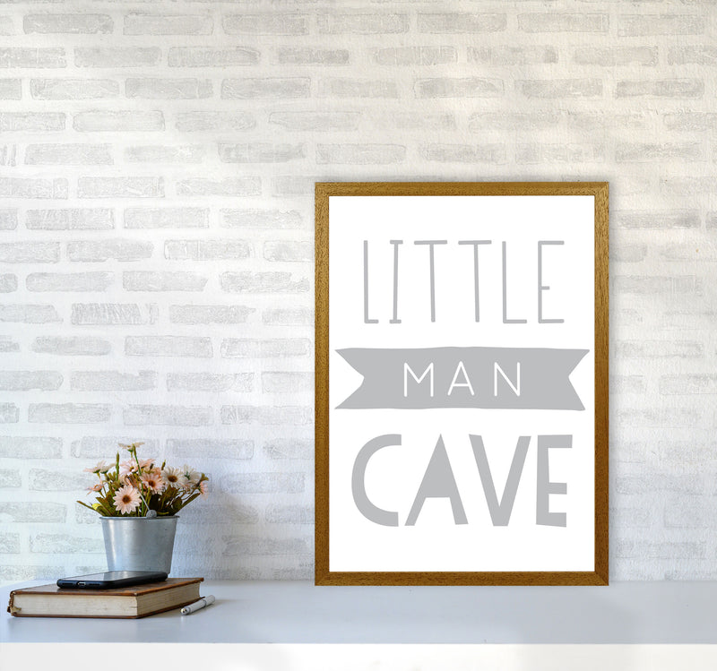 Little Man Cave Grey Banner Framed Nursey Wall Art Print A2 Print Only