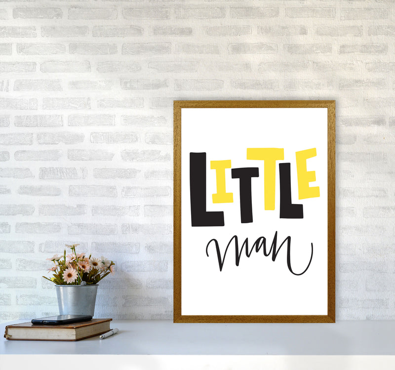 Little Man Yellow And Black Framed Nursey Wall Art Print A2 Print Only