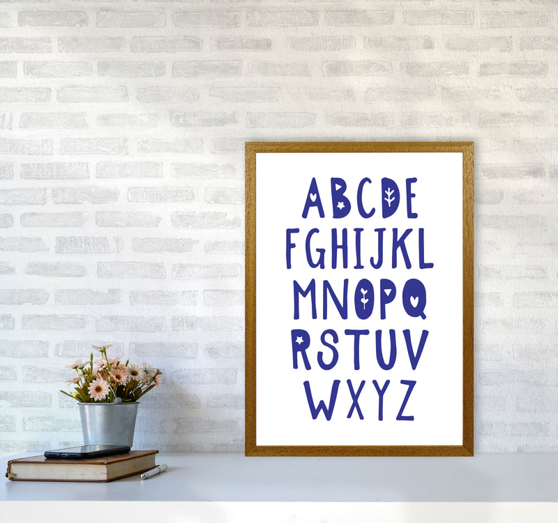 Navy Alphabet Framed Typography Wall Art Print A2 Print Only