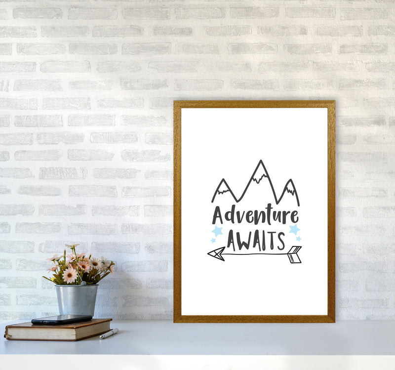 Adventure Awaits Framed Typography Wall Art Print A2 Print Only