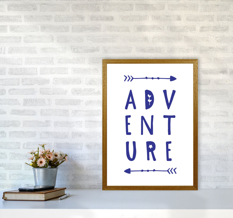 Adventure Navy Framed Typography Wall Art Print A2 Print Only