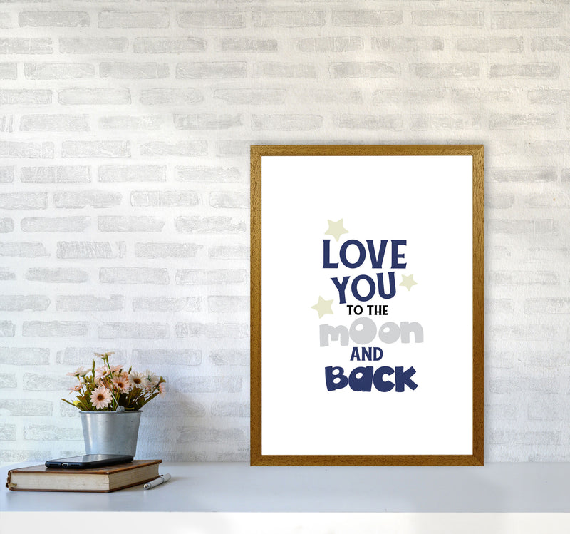 Love You To The Moon And Back Framed Typography Wall Art Print A2 Print Only