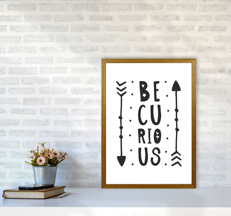 Be Curious Black Framed Typography Wall Art Print A2 Print Only