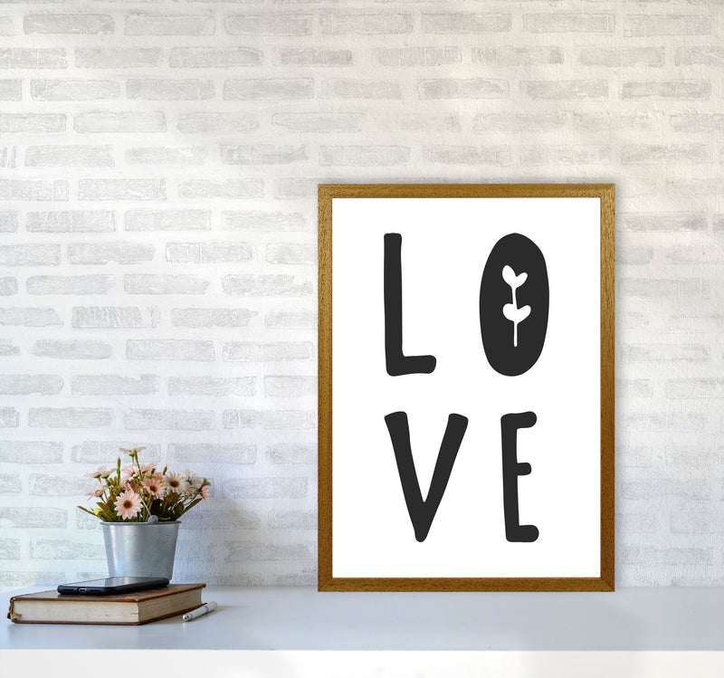 Love Black Framed Typography Wall Art Print A2 Print Only