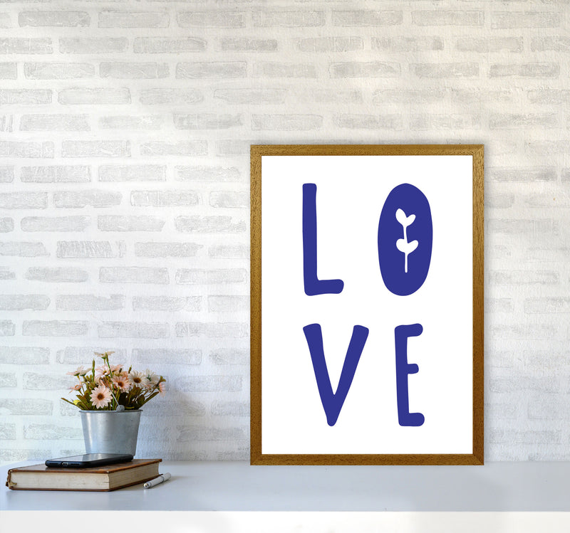 Love Navy Framed Typography Wall Art Print A2 Print Only