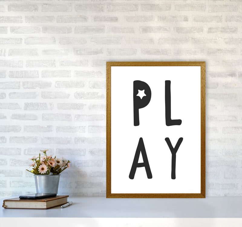 Play Black Framed Typography Wall Art Print A2 Print Only