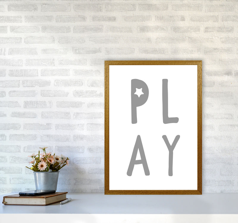 Play Grey Framed Typography Wall Art Print A2 Print Only