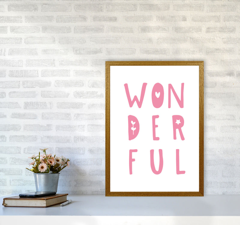 Wonderful Pink Framed Nursey Wall Art Print A2 Print Only