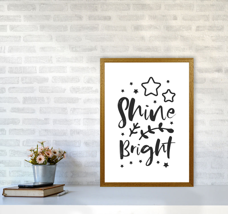 Shine Bright Black Framed Nursey Wall Art Print A2 Print Only