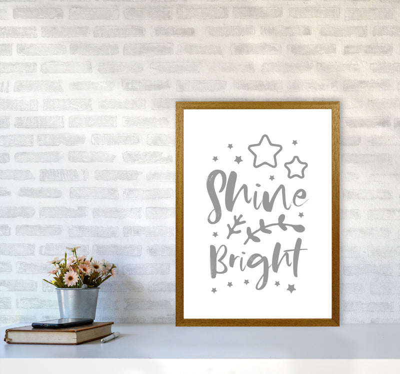 Shine Bright Grey Framed Nursey Wall Art Print A2 Print Only