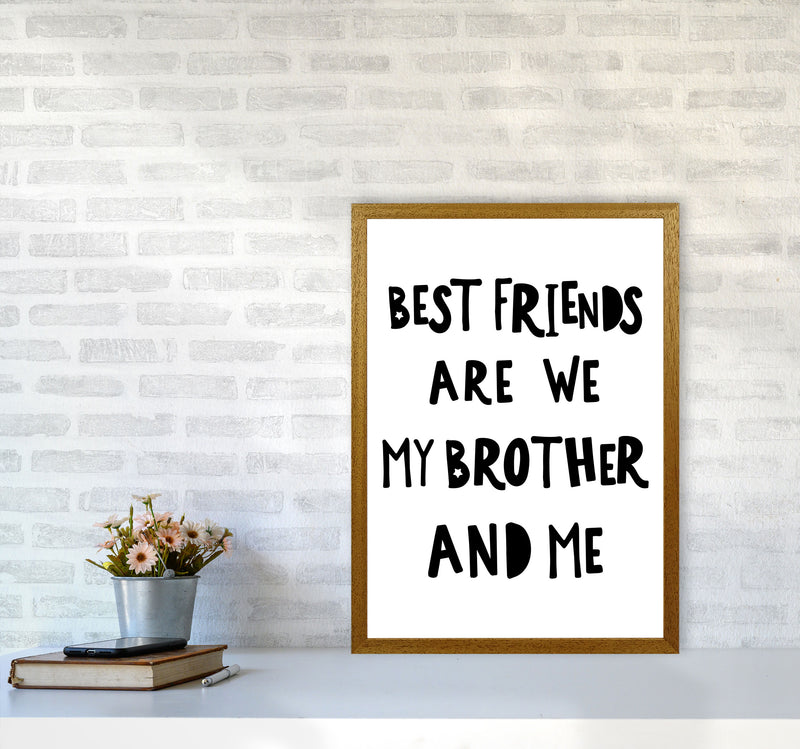 Brother Best Friends Black Framed Typography Wall Art Print A2 Print Only