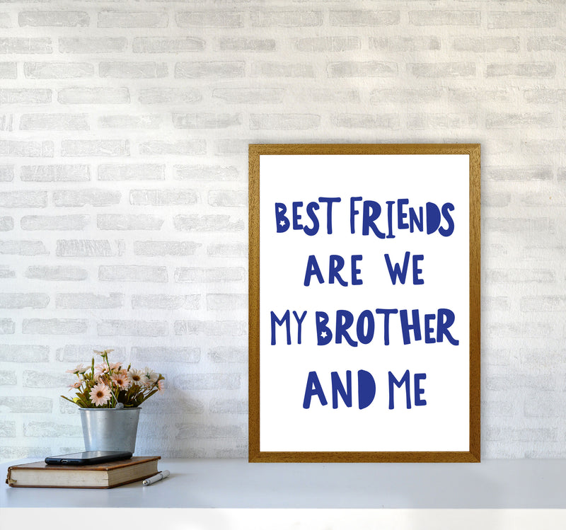 Brother Best Friends Navy Framed Nursey Wall Art Print A2 Print Only